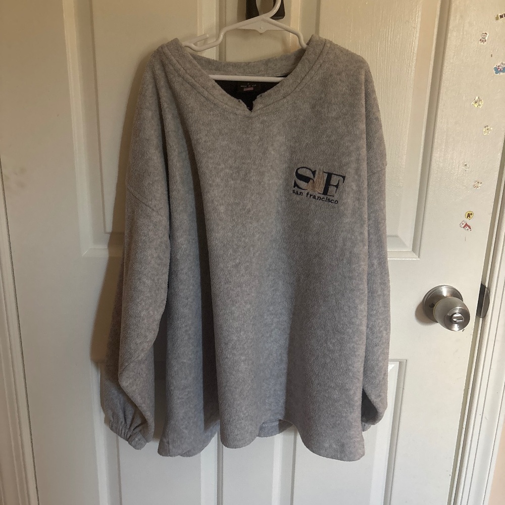 gray oversized sanfrancisco drop shoulder sweatshirt